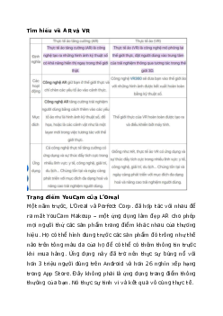 Tìm hiểu về AR và VR | Tài liệu môn Marketing | Trường Cao đẳng thực hành FPT