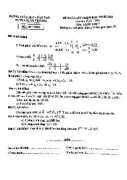 Đề khảo sát chọn HSG Toán 7 năm 2018 – 2019 phòng GD&ĐT Xuân Trường – Nam Định
