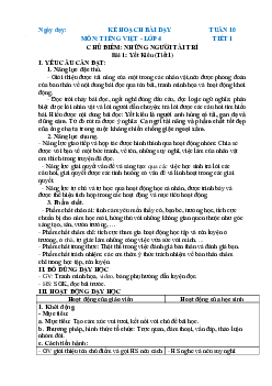 Giáo án Tiếng Việt lớp 4 Tuần 10 | Chân trời sáng tạo