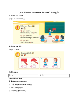 Unit 5 In the classroom Lesson 2 trang 24 | Tiếng Anh 2 Global Success