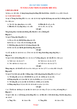 Trắc nghiệm về năng lượng trong dao động điều hòa Vật lí 12 có lời giải và đáp án