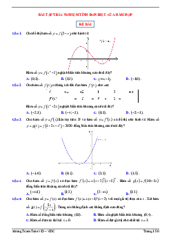 50 bài tập trắc nghiệm tính đơn điệu của hàm hợp có đáp án và lời giải Toán 12