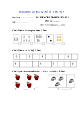 Đề thi giữa kỳ học kỳ 1 môn Toán lớp 1 năm học 2024 - 2025 - Đê số 9 | Bộ sách Kết nối tri thức