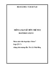 Bài thảo luận: Nguyên Tắc "Sử Dụng Hợp Lý" Trong Luật Sở Hữu Trí Tuệ | Môn Sở hữu trí tuệ - Trường Đại học Luật, Đại học Huế