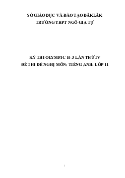Đề thi Olympic 10 tháng 3 lần thứ 3 môn Tiếng Anh năm 2019 môn Tiếng Anh 11 THPT Ngô Gia Tự
