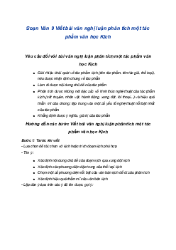 Soạn bài Viết bài văn nghị luận phân tích một tác phẩm văn học (kịch) | SGK Ngữ Văn 9 Kết nối tri thức (Tập 1)