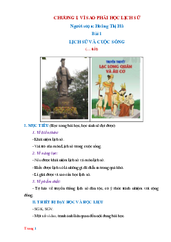 Giáo án Lịch Sử 6 cánh diều cả năm phương pháp mới rất hay