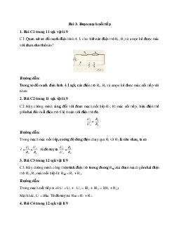 Giải bài tập SGK Vật lý lớp 9 bài 4: Đoạn mạch nối tiếp