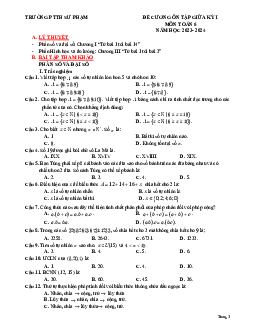 Đề cương giữa kỳ 1 Toán 6 năm 2023 – 2024 trường PT Thực hành Sư phạm – Đồng Nai