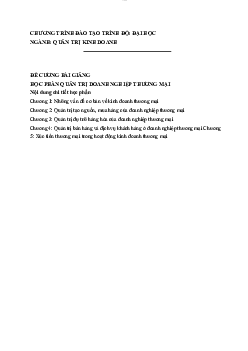 Đề cương bài giảng môn học Quản trị doanh nghiệp thương mại | Học viện Công nghệ Bưu chính Viễn thông