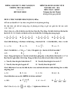 Đề tham khảo cuối kì 2 Toán 7 năm 2023 – 2024 phòng GD&ĐT Quận 3 – TP HCM