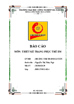 Báo cáo môn Thiết kế trang phục trẻ em