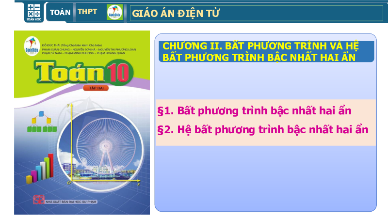Chương 2. Bài 2: Bất phương trình bậc nhất hai ấn | Giáo án điện tử môn Toán 10 | Cánh diều