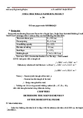 Steel Structural Engineering Project: Design of Transverse Frames | Môn Cơ học kết cấu - Đại học Cần Thơ