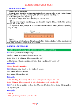 Phương pháp giải Bài 5: Trung điểm của đoạn thẳng Toán 6 CTST