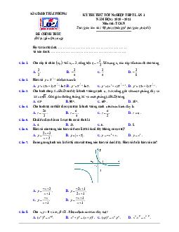 Đề thi thử Toán tốt nghiệp THPT 2021 lần 1 trường chuyên Trần Phú – Hải Phòng