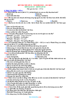 Đề thi học kỳ 2 Lịch Sử 10 Kết nối tri thức-Đề 1(Có đáp án)