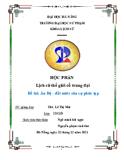 Lịch sử thế giới cổ trung đại | Đại học Sư Phạm Hà Nội