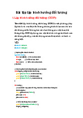 Đề cương môn Lập trình hướng đối tượng - Trường Đại học lao động -  xã hội