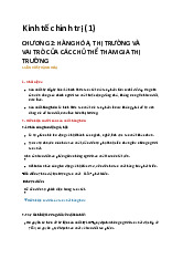 Chương 2 Hàng hóa và Thị trường | Môn Kinh tế chính trị - Trường Đại học Bách khoa - Đại học Quốc gia Thành phố Hồ Chí Minh