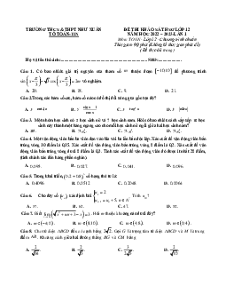 Đề HSG Toán 12 năm 2022 – 2023 lần 1 trường THCS & THPT Như Xuân – Thanh Hóa