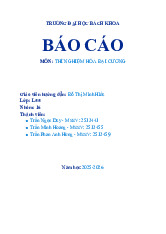 Báo cáo thí nghiệm môn hóa đại cương–Trường Đại học bách khoa -đại học quốc gia thành phố Hồ Chí Minh.