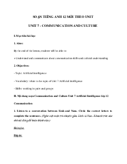 Tiếng Anh 12 Unit 7: Communication and Culture