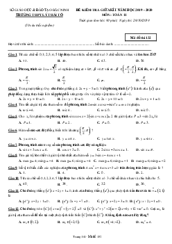 Đề kiểm tra giữa kỳ 1 Toán 11 năm 2019 – 2020 trường Lý Thái Tổ – Bắc Ninh