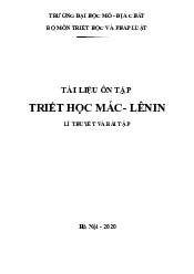 Tài liệu lý thuyết và bài tập  - Triết học Mác - Lênin | Trường Đại học Tài chính - Kế toán