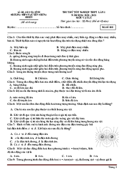 Đề thi thử tốt nghiệp THPT môn Lí 2021 trường Nguyễn Trung Thiên lần 1 (có đáp án)