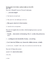 Bài tập phân biệt thì hiện tại đơn và hiện tại tiếp diễn môn Tiếng anh(A1,A2) | Trường Đại Học Thái Nguyên