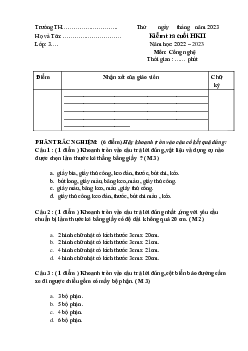 Đề thi Công nghệ lớp 3 học kì 2 - Đề 1 | Cánh Diều năm 2024