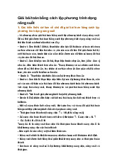 Giải bài toán bằng cách lập phương trình dạng năng suất