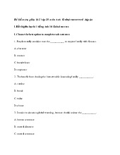 Đề thi giữa học kỳ 1 môn Tiếng Anh lớp 10 năm học 2024 - 2025  | Bộ sách Global Success