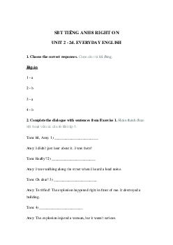 Sách bài tập Right on 8 unit 2 2d Everyday English