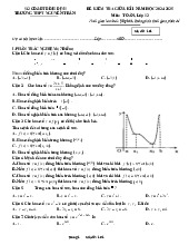 Đề giữa kì 1 Toán 12 năm 2024 – 2025 trường THPT Nguyễn Trân – Bình Định