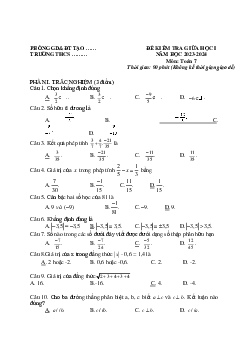 Đề thi giữa học kì 1 môn Toán 7 năm 2023 - 2024 sách KNTT - Đề 5