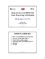 Bài giảng hội thảo quản trị rủi ro ngân hàng 2013 | Trường Cao đẳng Du lịch Sài Gòn