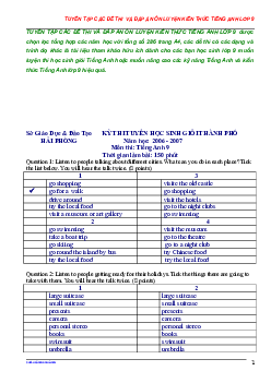 Tuyển tập các đề thi và đáp án ôn luyện HSG Tiếng Anh lớp 9 (có đáp án)