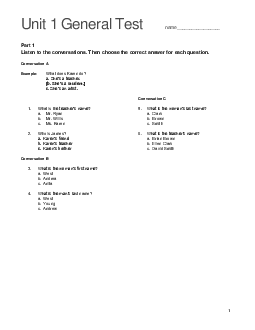 Unit 1: Assessment - Test