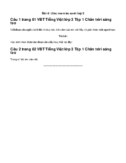 Giải Bài 4: Ước mơ màu xanh trang 61 VBT Tiếng Việt lớp 3 Tập 1 Chân trời sáng tạo