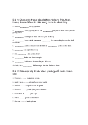 Bài 1: Chọn một trong bốn đại từ chỉ định: This, that, these, those điền vào chỗ trống các câu dưới đây | Đại học công nghê Sài Gòn