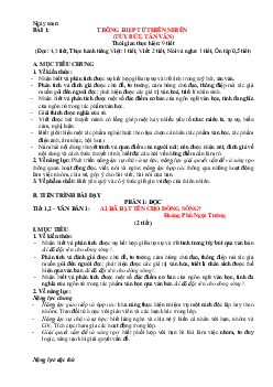 Giáo án Ngữ văn 11 Chân trời sáng tạo bài 1 Thông điệp từ thiên nhiên