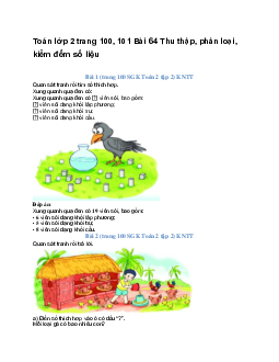 Toán lớp 2 trang 100, 101 Bài 64 Thu thập, phân loại, kiểm đếm số liệu | Kết nối tri thức