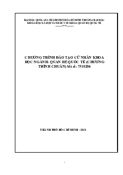 Chương trình đào tạo khoa QHQT | Quan hệ quốc tế | Đại học Khoa học Xã hội và Nhân văn, Đại học Quốc gia Thành phố HCM