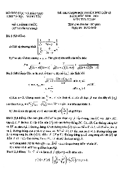 Đề thi HSG Toán 12 năm 2020 – 2021 sở GD&ĐT Bà Rịa – Vũng Tàu