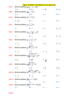 TOP 60 câu trắc nghiệm về giới hạn của hàm số