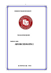 Bài giảng toán cao cấp 2 | Trường Đại học Kinh tế Thành phố Hồ Chí Minh