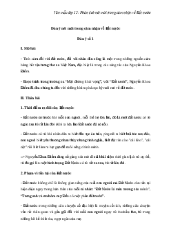 Phân tích nét mới trong cảm nhận về Đất nước của Nguyễn Khoa Điềm | Văn mẫu lớp 12