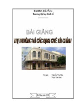Giáo trình thị trường và các đinh chế tài chính - Môn Quản trị Học - Đại Học Kinh Tế - Đại học Đà Nẵng